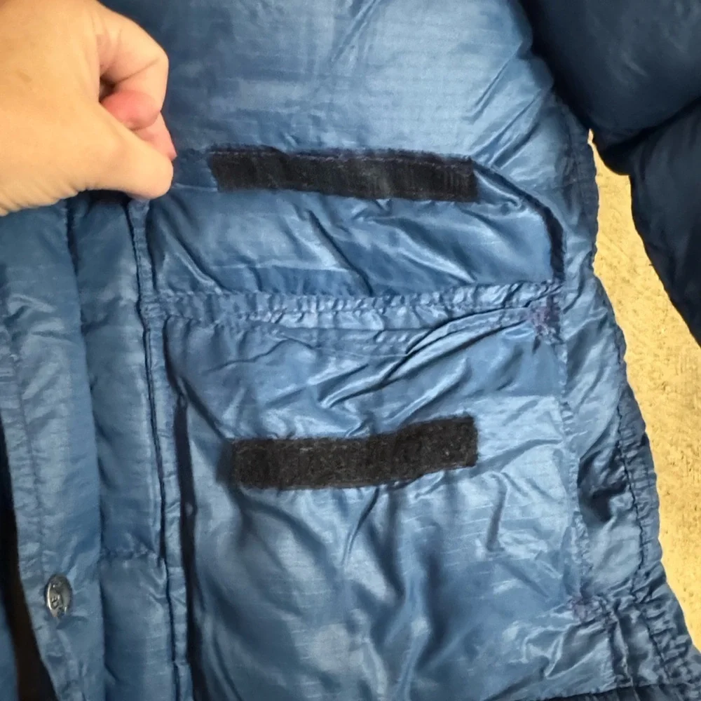 Vintage The North Face brown label down fill blue puffer jacket RARE SIZE XXS